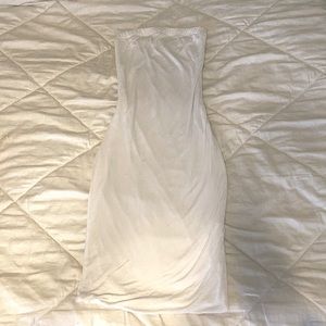 White Double Lined Midi Dress